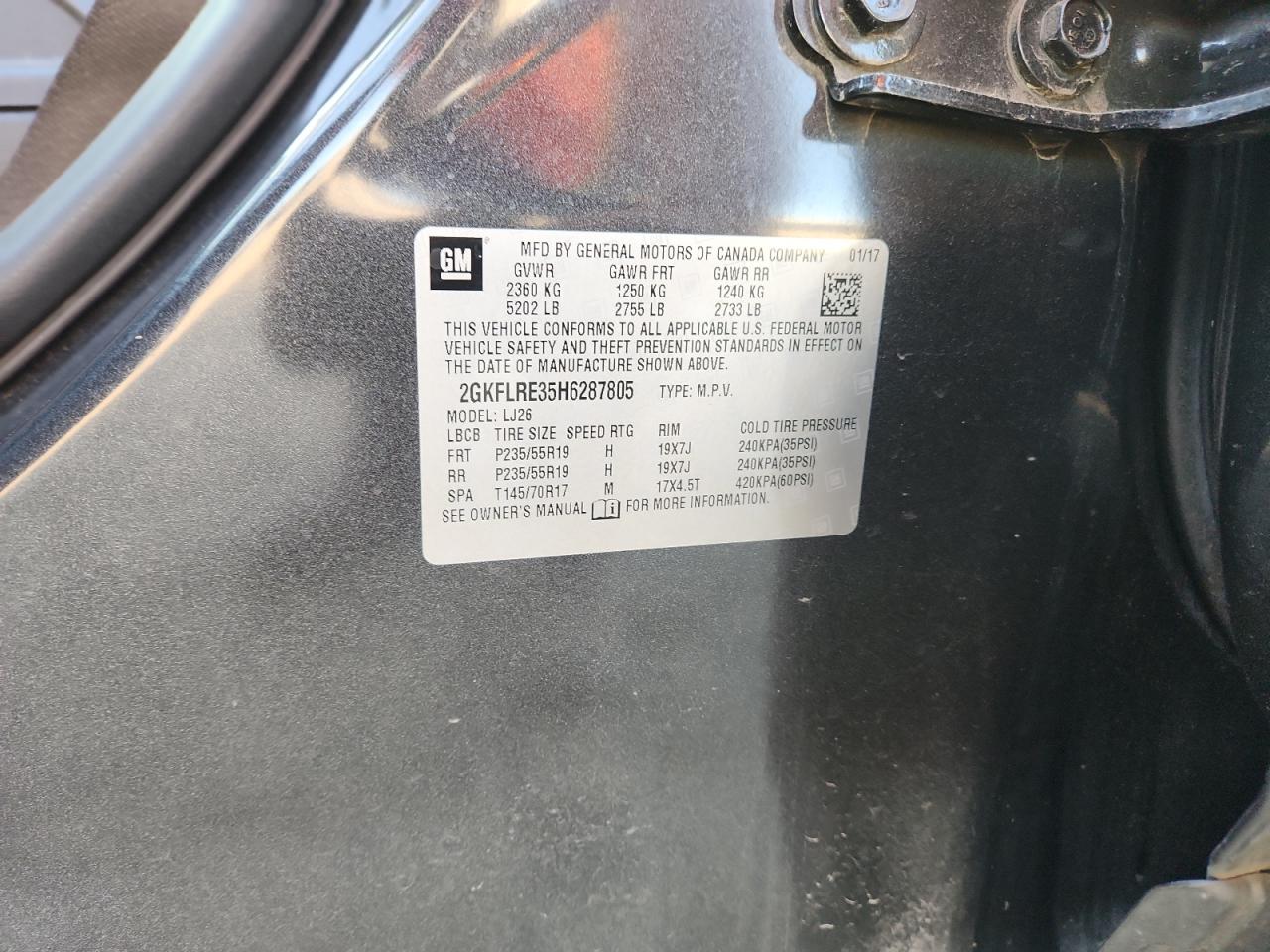 2017 GMC Terrain Denali VIN: 2GKFLRE35H6287805 Lot: 93091515