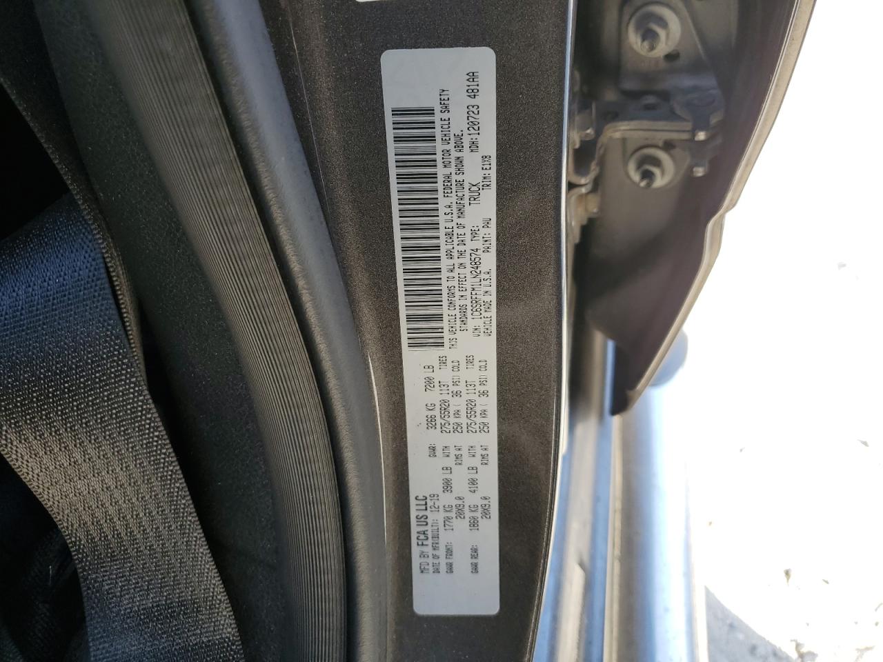 2020 Ram 1500 Big Horn/Lone Star VIN: 1C6SRFFM1LN248574 Lot: 91406245