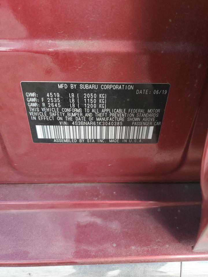 2019 Subaru Legacy Sport VIN: 4S3BNAR61K3040385 Lot: 92944915