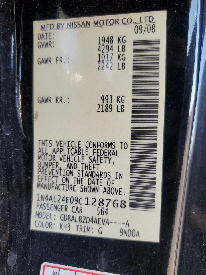 2009 Nissan Altima 2.5S VIN: 1N4AL24E09C128768 Lot: 93079865