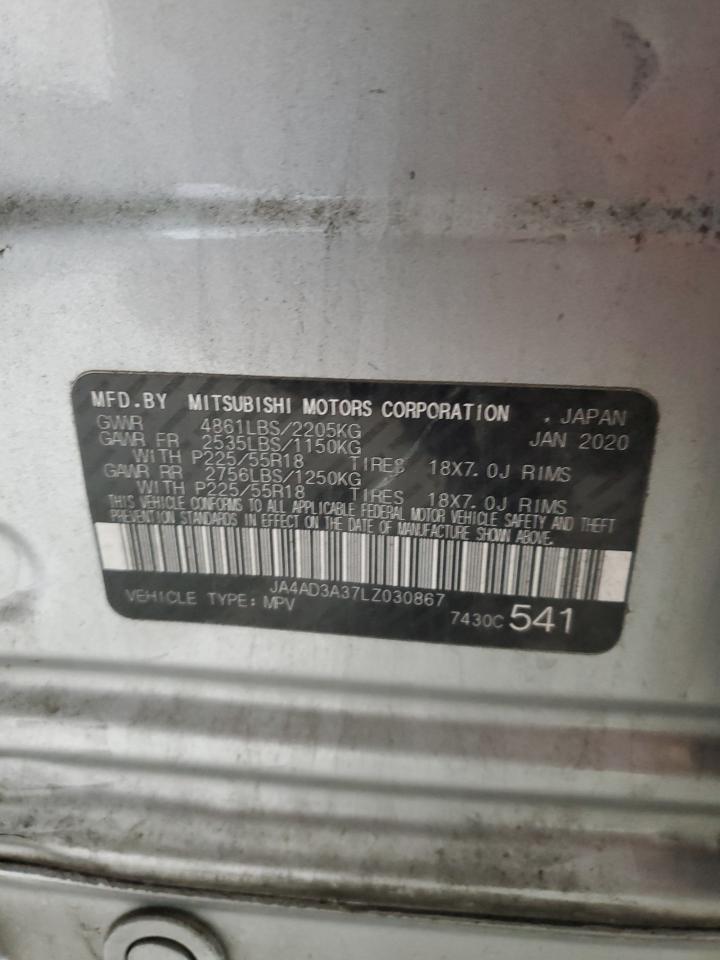 2020 Mitsubishi Outlander Se VIN: JA4AD3A37LZ030867 Lot: 92713105