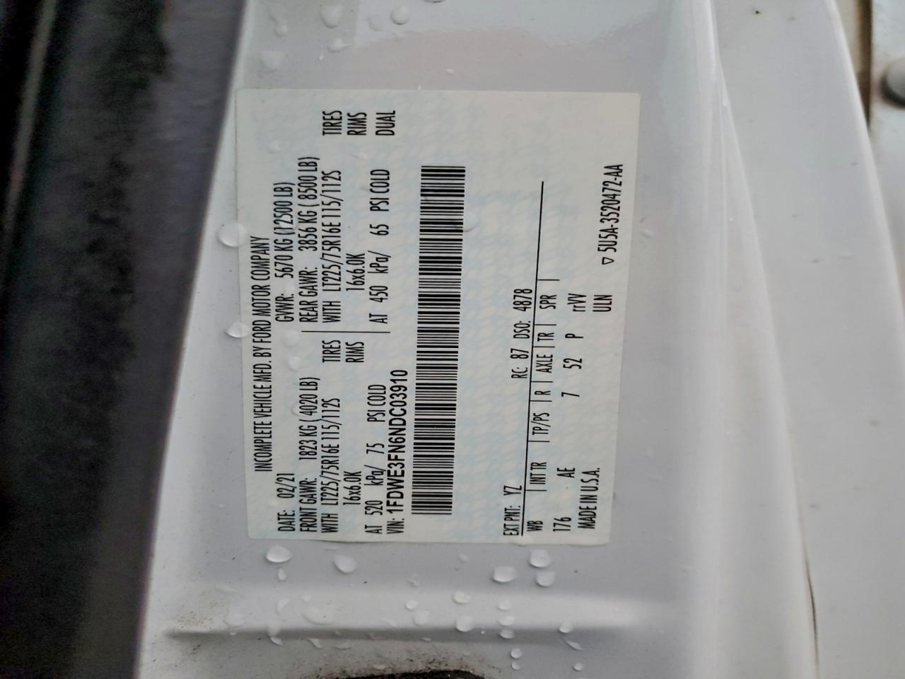 2022 Ford Econoline - Box Truck VIN: 1FDWE3FN6NDC03910 Lot: 94299575