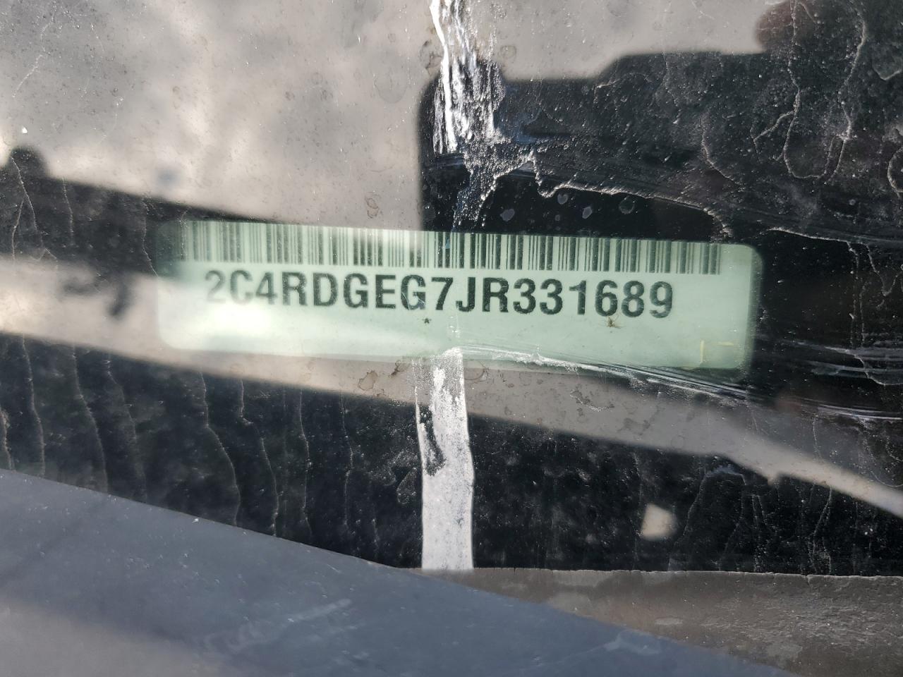 2018 Dodge Grand Caravan Gt VIN: 2C4RDGEG7JR331689 Lot: 92172405