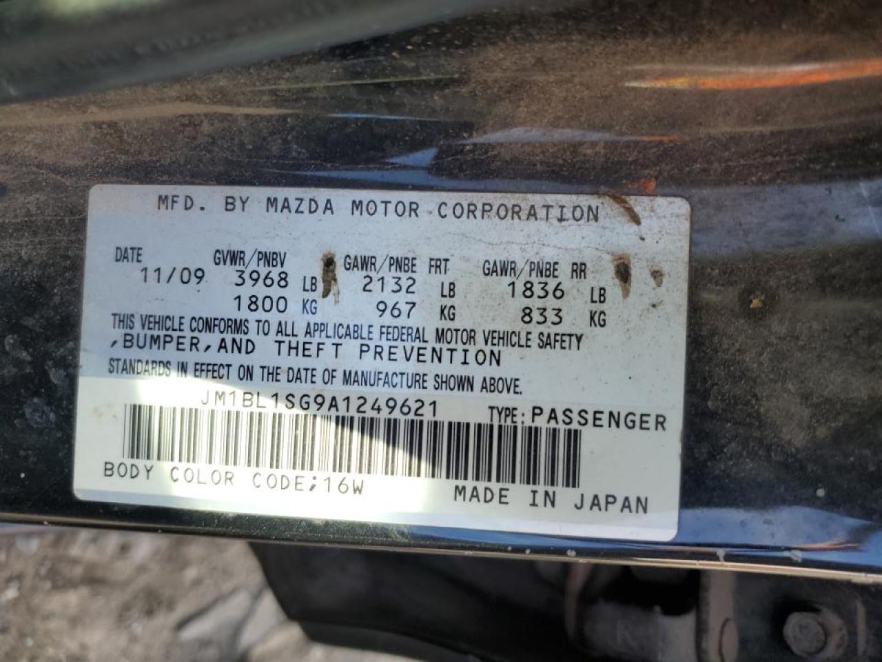 2010 Mazda 3 I VIN: JM1BL1SG9A1249621 Lot: 91285435