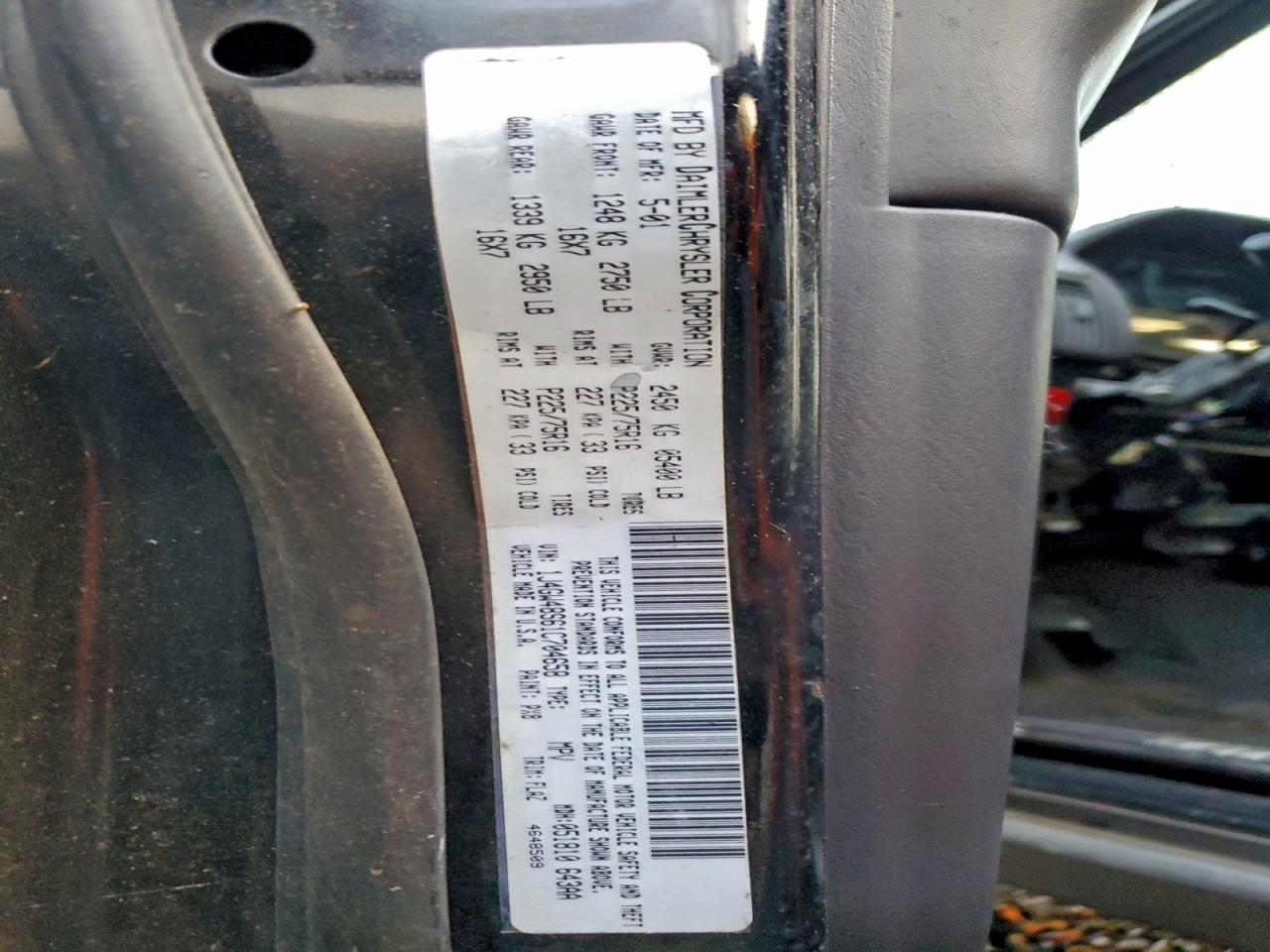 2001 Jeep Grand Cherokee Laredo VIN: 1J4GW48S61C704658 Lot: 94416145