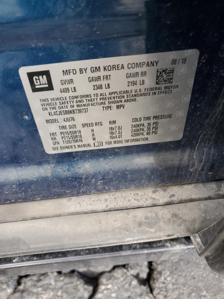 2019 Buick Encore Preferred VIN: KL4CJESB8KB739737 Lot: 93105325