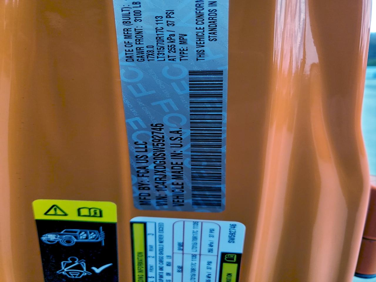 2025 Jeep Wrangler Sport VIN: 1C4RJXDG0SW592746 Lot: 94428025