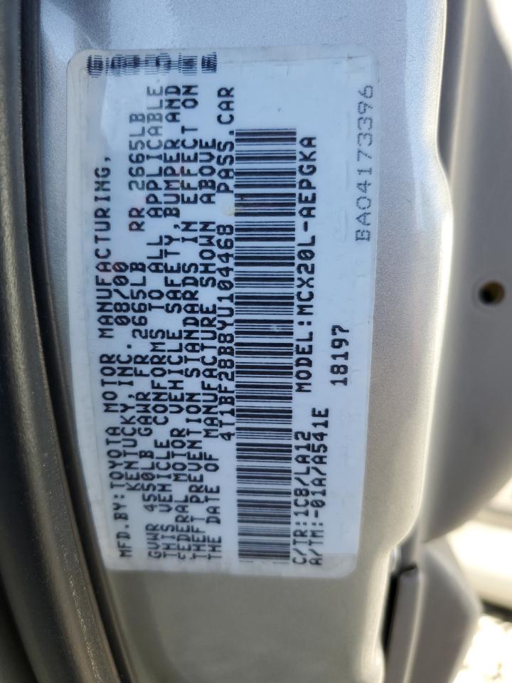 2000 Toyota Avalon Xl VIN: 4T1BF28B8YU104468 Lot: 93498425