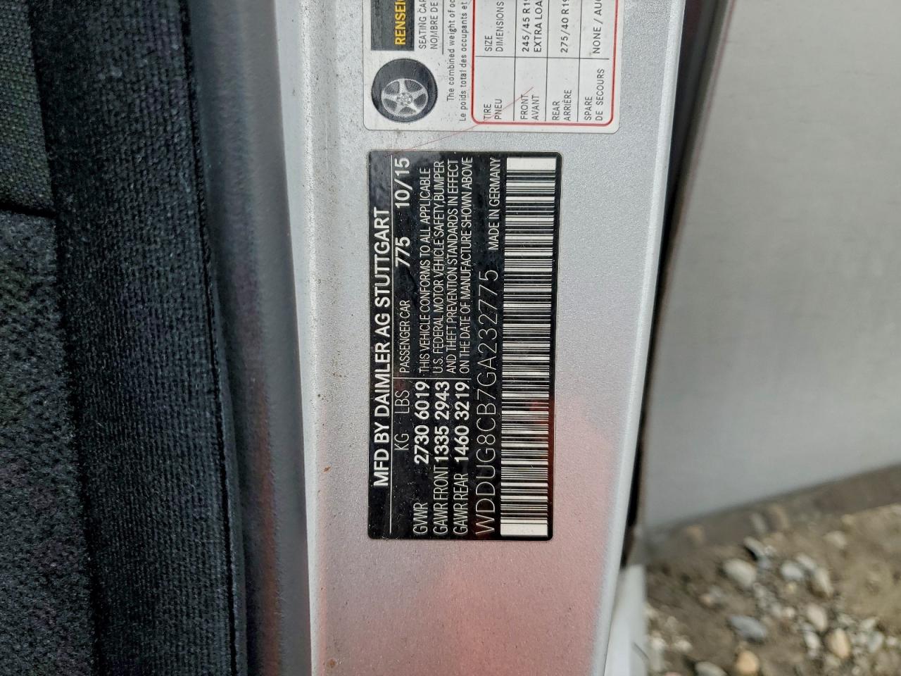 2016 Mercedes-Benz S 550 VIN: WDDUG8CB7GA232775 Lot: 93949545