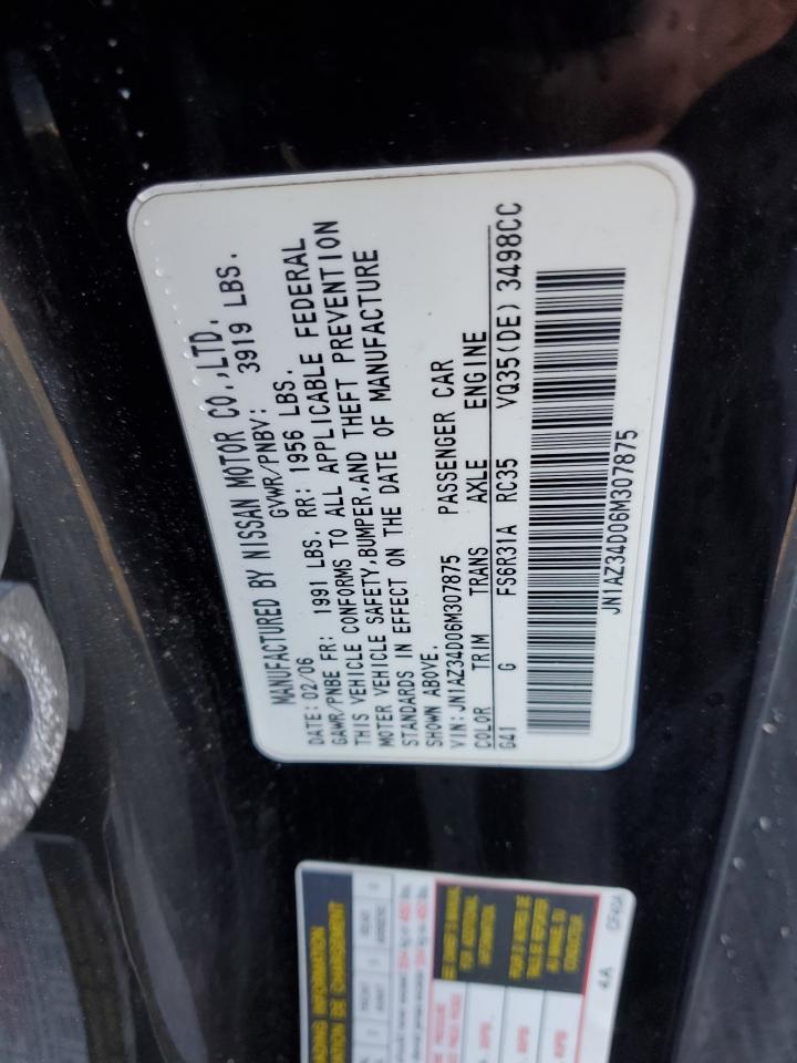 2006 Nissan 350Z Coupe VIN: JN1AZ34D06M307875 Lot: 93155005