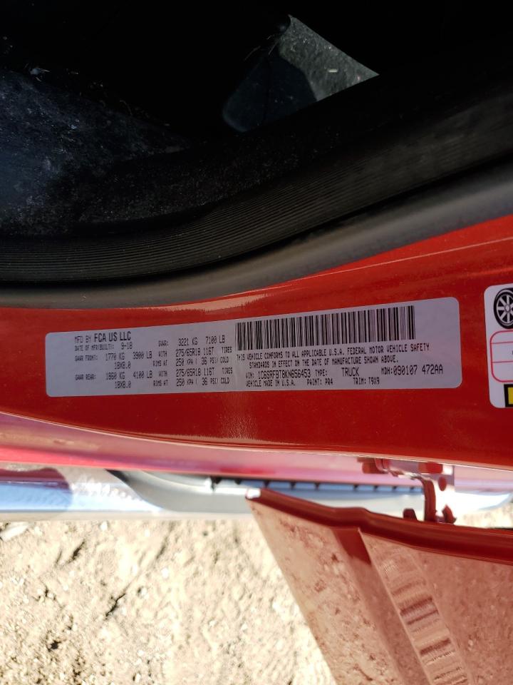 2019 Ram 1500 Big Horn/Lone Star VIN: 1C6SRFBT8KN656453 Lot: 91117025