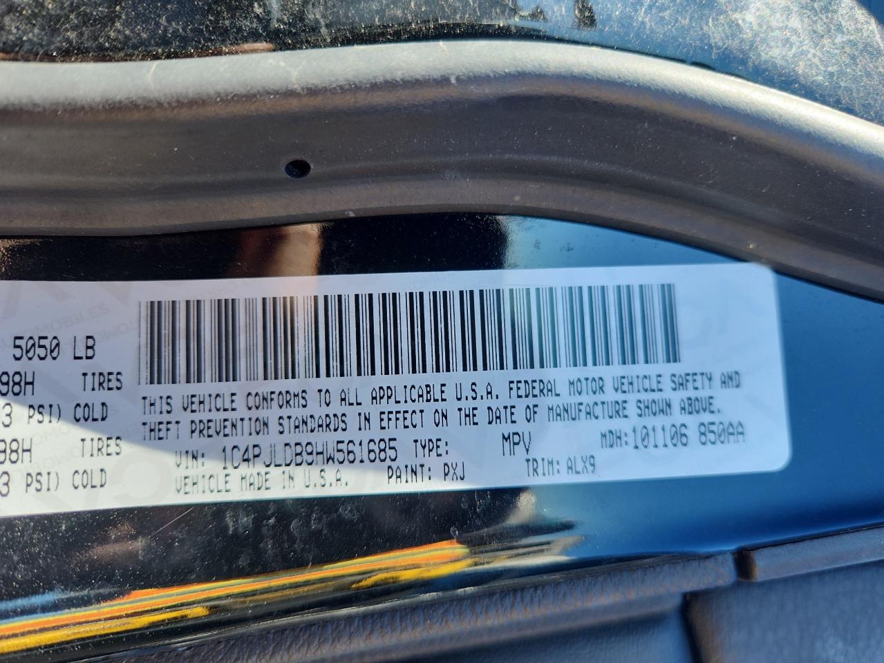 2017 Jeep Cherokee Limited VIN: 1C4PJLDB9HW561685 Lot: 91725005