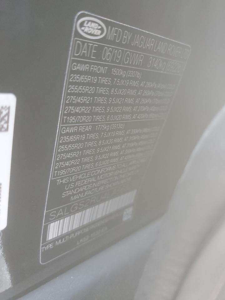 2020 Land Rover Range Rover Hse VIN: SALGS2RU4LA568298 Lot: 91021295
