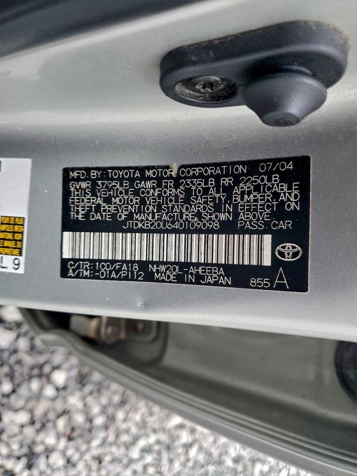 2004 Toyota Prius VIN: JTDKB20U640109098 Lot: 94143265