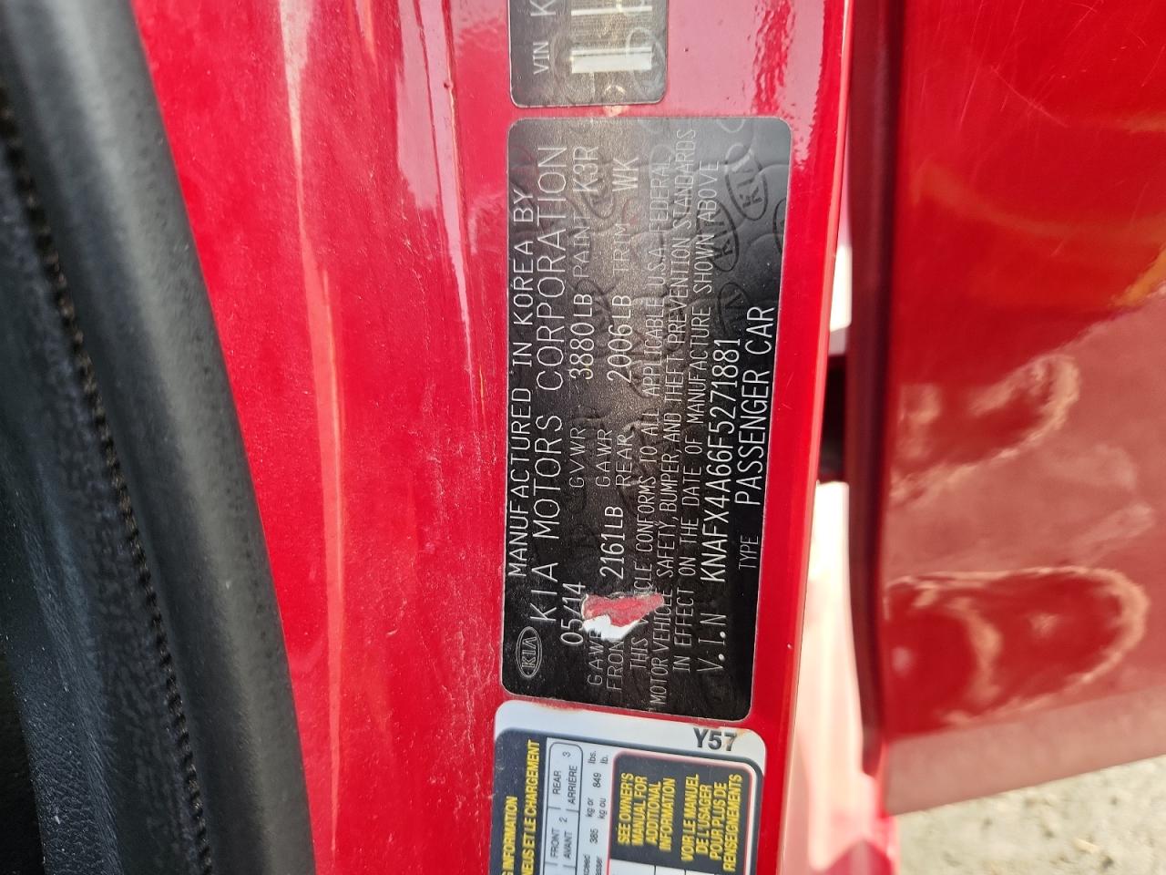 2015 Kia Forte Lx VIN: KNAFX4A66F5271881 Lot: 93466065