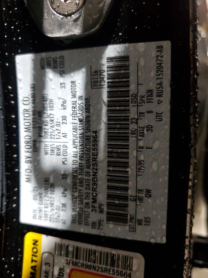 2025 Ford Bronco Sport Big Bend VIN: 3FMCR9BN2SRE55964 Lot: 92359905