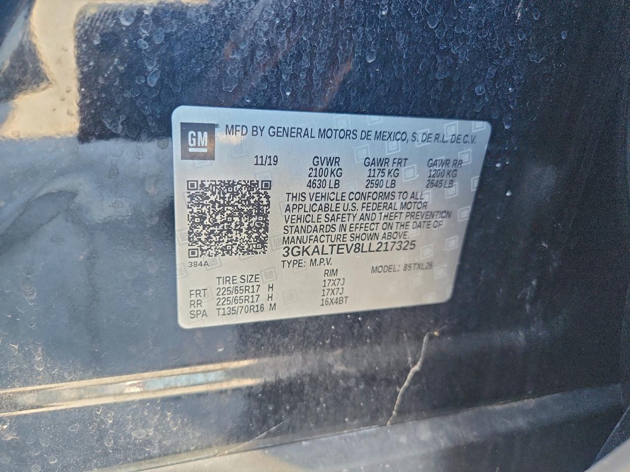 2020 GMC Terrain Sle VIN: 3GKALTEV8LL217325 Lot: 94453245