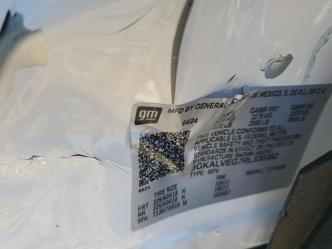 2024 GMC Terrain Slt VIN: 3GKALVEG7RL330382 Lot: 92699705