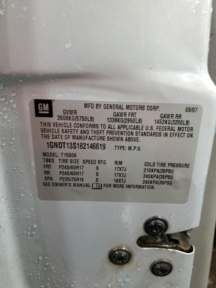 2008 Chevrolet Trailblazer Ls VIN: 1GNDT13S182146619 Lot: 93296715