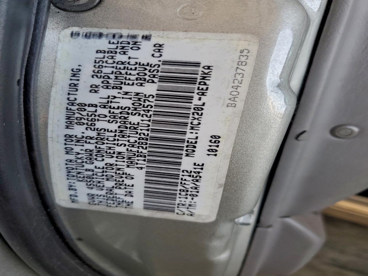 2004 Toyota Avalon Xl VIN: 4T1BF28B21U124575 Lot: 94369155