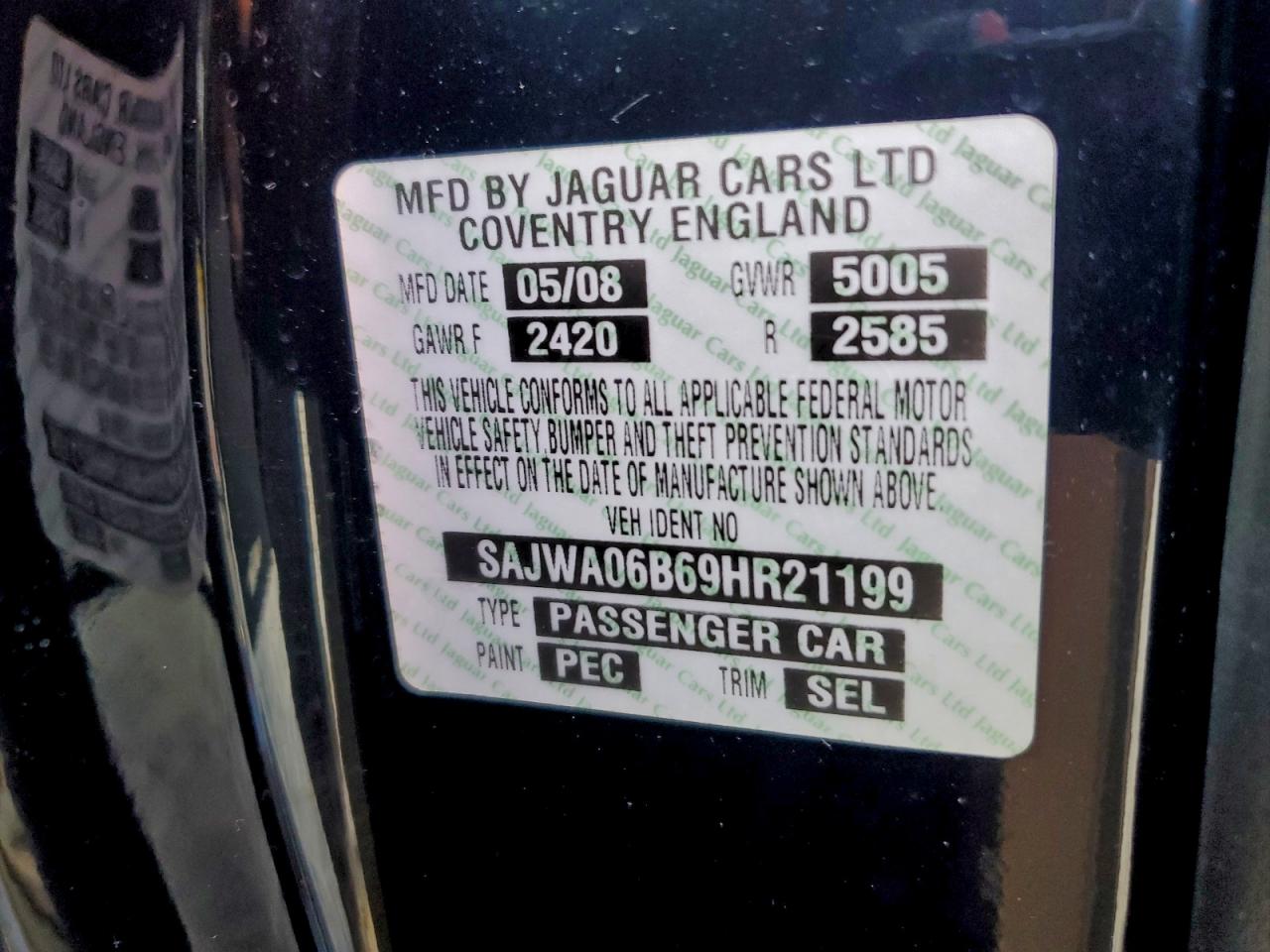 2009 Jaguar Xf Premium Luxury VIN: SAJWA06B69HR21199 Lot: 94036105