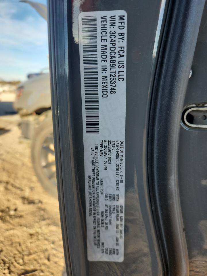 2020 Dodge Journey Se VIN: 3C4PDCAB9LT253748 Lot: 91302285