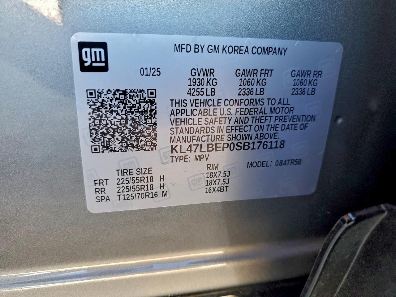 2025 Buick Envista Sport Touring VIN: KL47LBEP0SB176118 Lot: 93055005