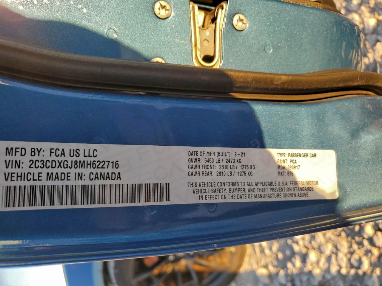 2021 Dodge Charger Scat Pack VIN: 2C3CDXGJ8MH622716 Lot: 94626755