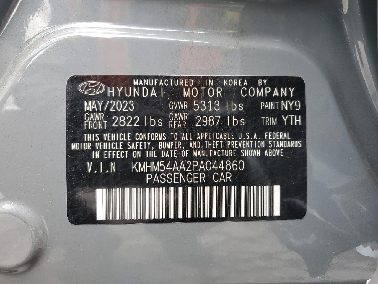 2023 Hyundai Ioniq 6 Limited VIN: KMHM54AA2PA044860 Lot: 93101365