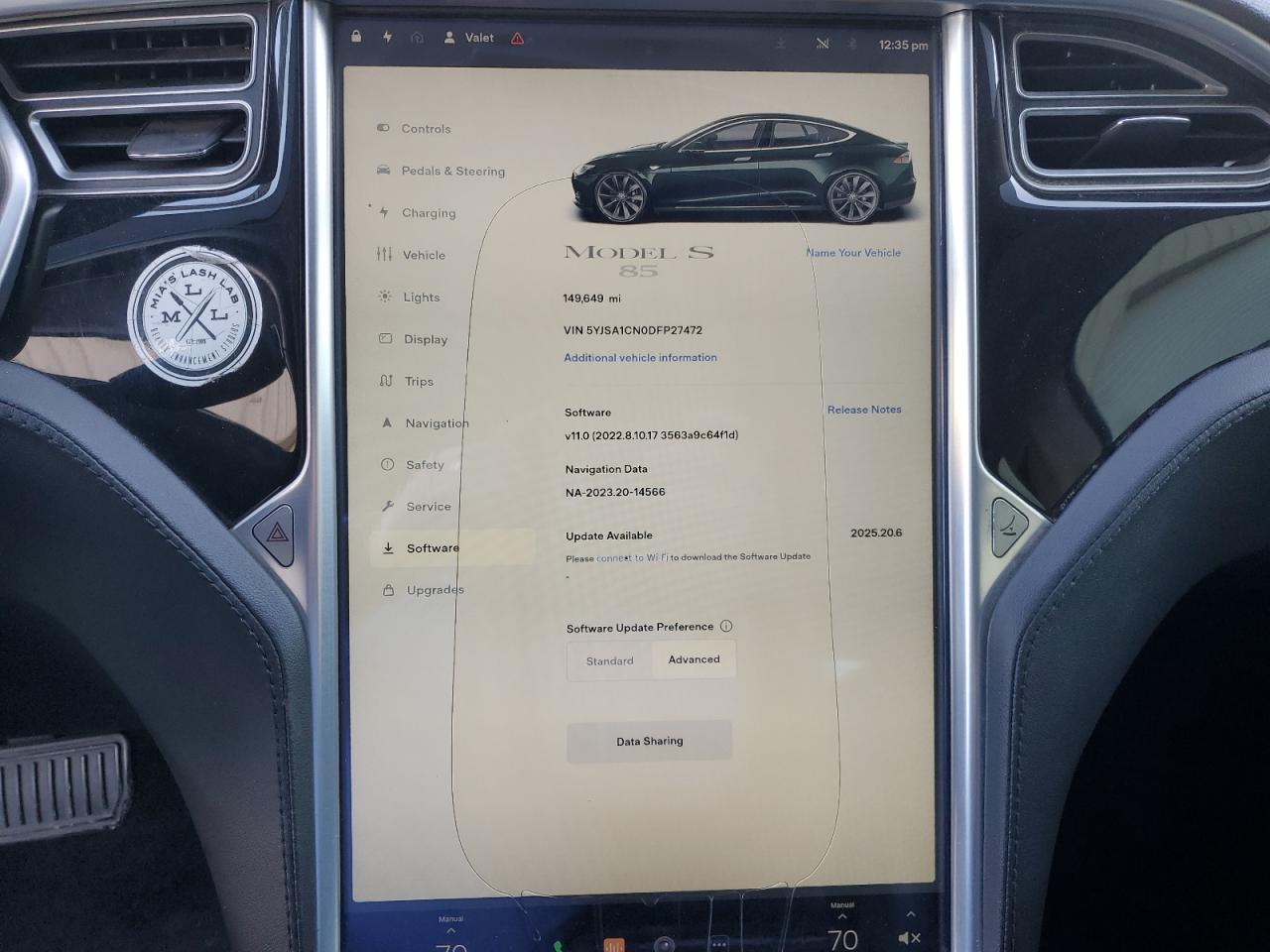 2013 Tesla Model S VIN: 5YJSA1CN0DFP27472 Lot: 90785245