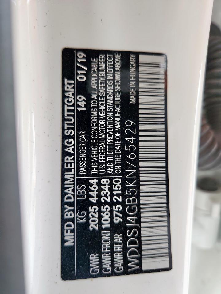 2019 Mercedes-Benz Cla 250 4Matic VIN: WDDSJ4GB5KN765429 Lot: 93227965