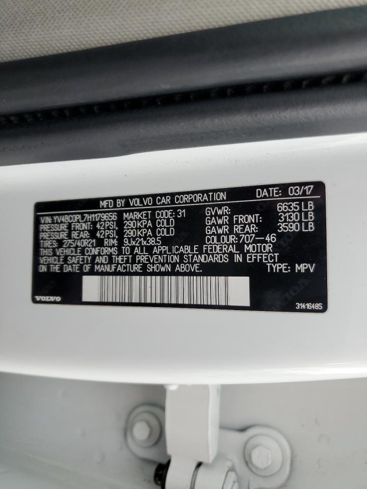 2017 Volvo Xc90 T8 VIN: YV4BC0PL7H1179656 Lot: 92350175