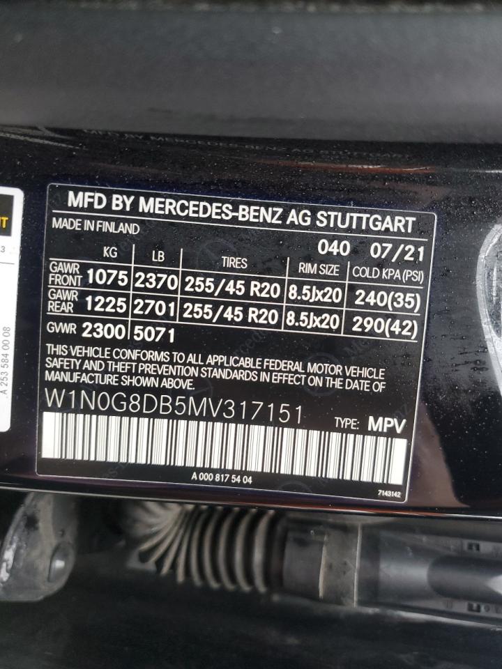 2021 Mercedes-Benz Glc 300 VIN: W1N0G8DB5MV317151 Lot: 93098655