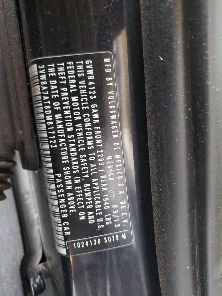 2013 Volkswagen Beetle Turbo VIN: 3VW8A7AT8DM817122 Lot: 92616395