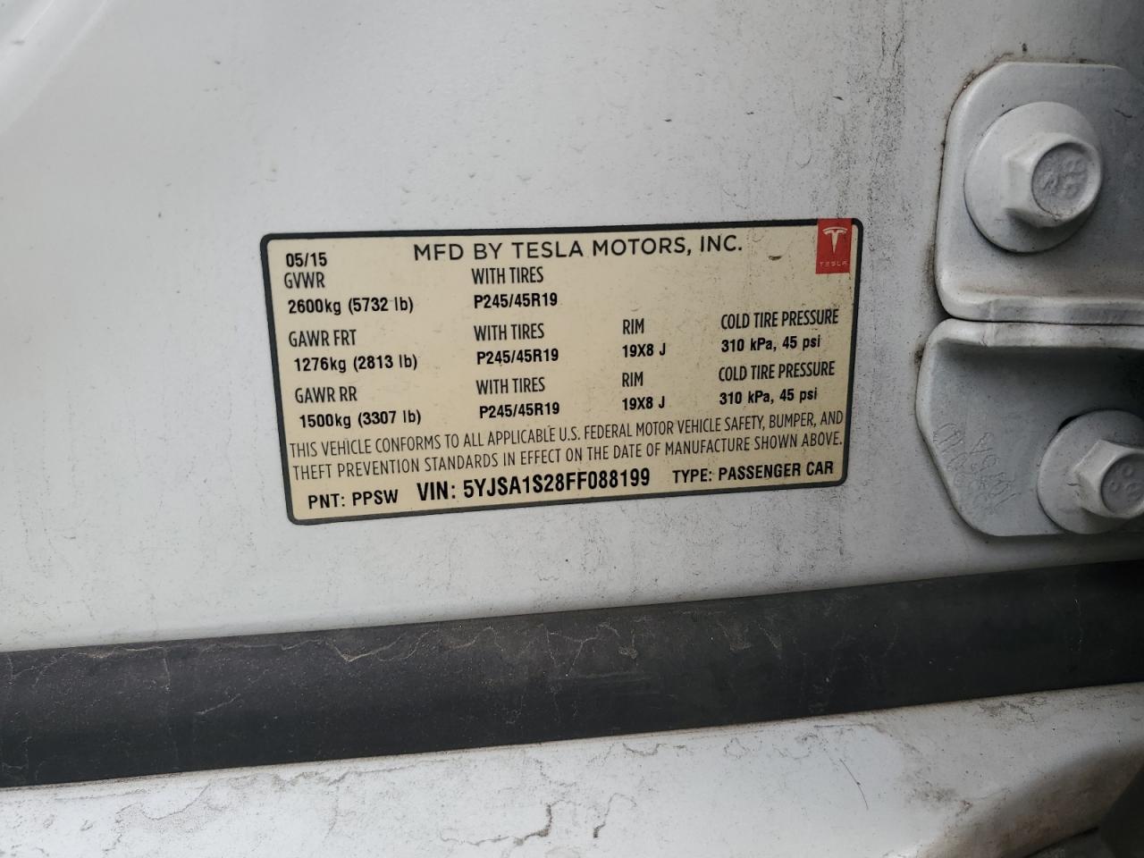 2015 Tesla Model S 70D VIN: 5YJSA1S28FF088199 Lot: 90749205