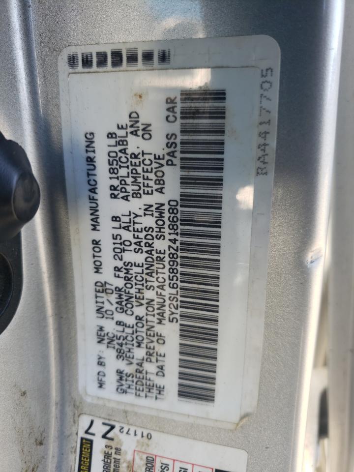 2008 Pontiac Vibe VIN: 5Y2SL65898Z418680 Lot: 90685165