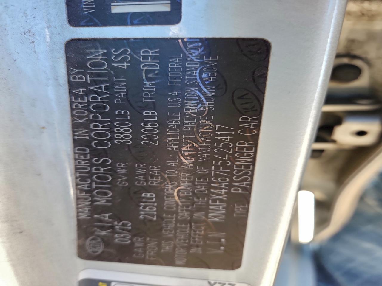 2015 Kia Forte Lx VIN: KNAFX4A67F5425417 Lot: 94176915