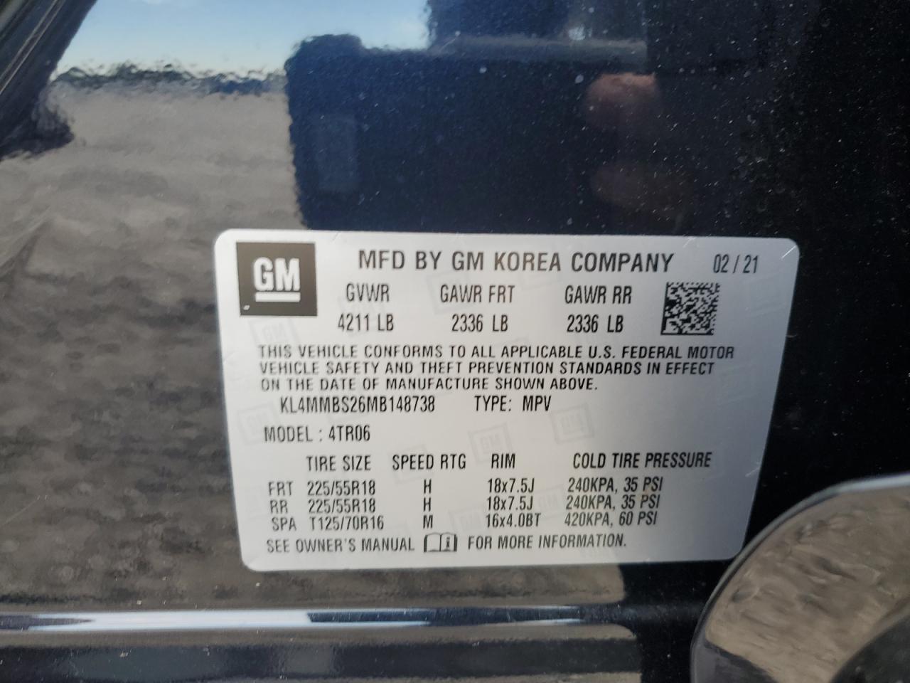 2021 Buick Encore Gx Preferred VIN: KL4MMBS26MB148738 Lot: 91318185