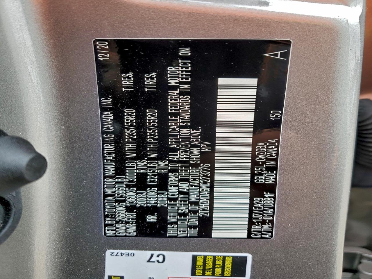 2021 Lexus Rx 350 VIN: 2T2HZMDA6MC273776 Lot: 94159375