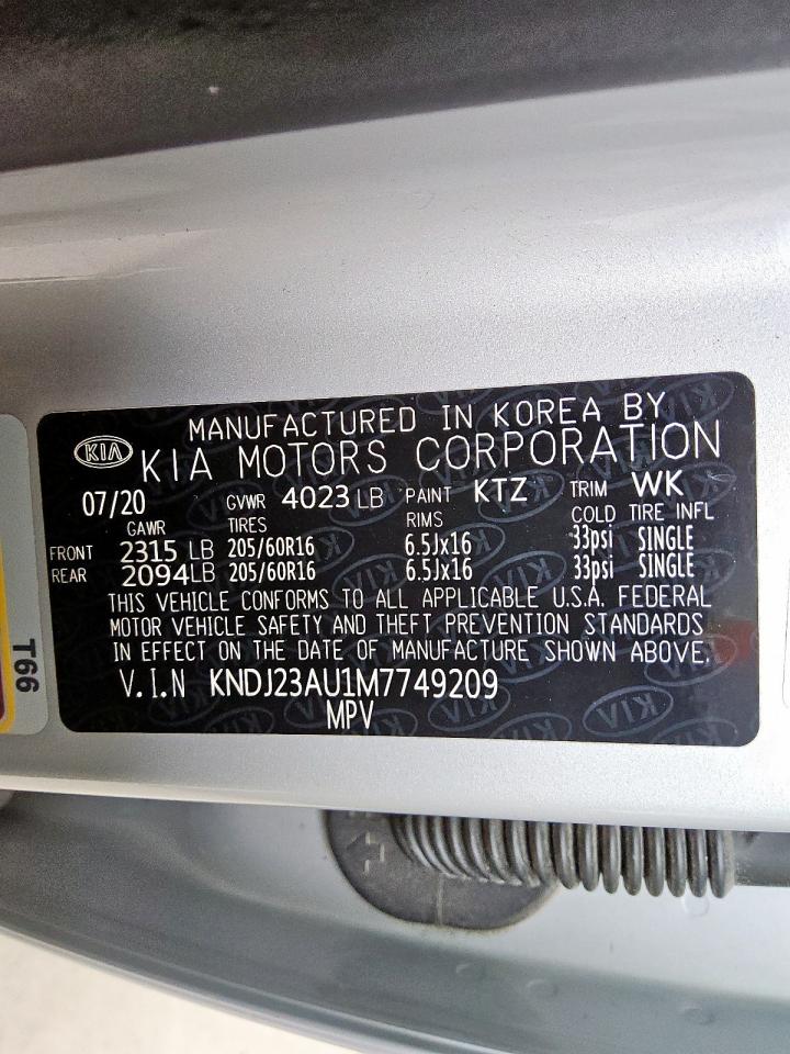 2021 Kia Soul Lx VIN: KNDJ23AU1M7749209 Lot: 93512625