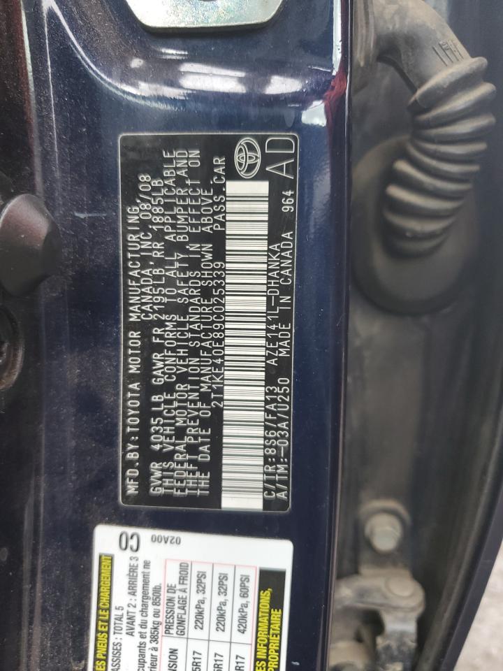 2009 Toyota Corolla Matrix S VIN: 2T1KE40E89C025339 Lot: 92955295