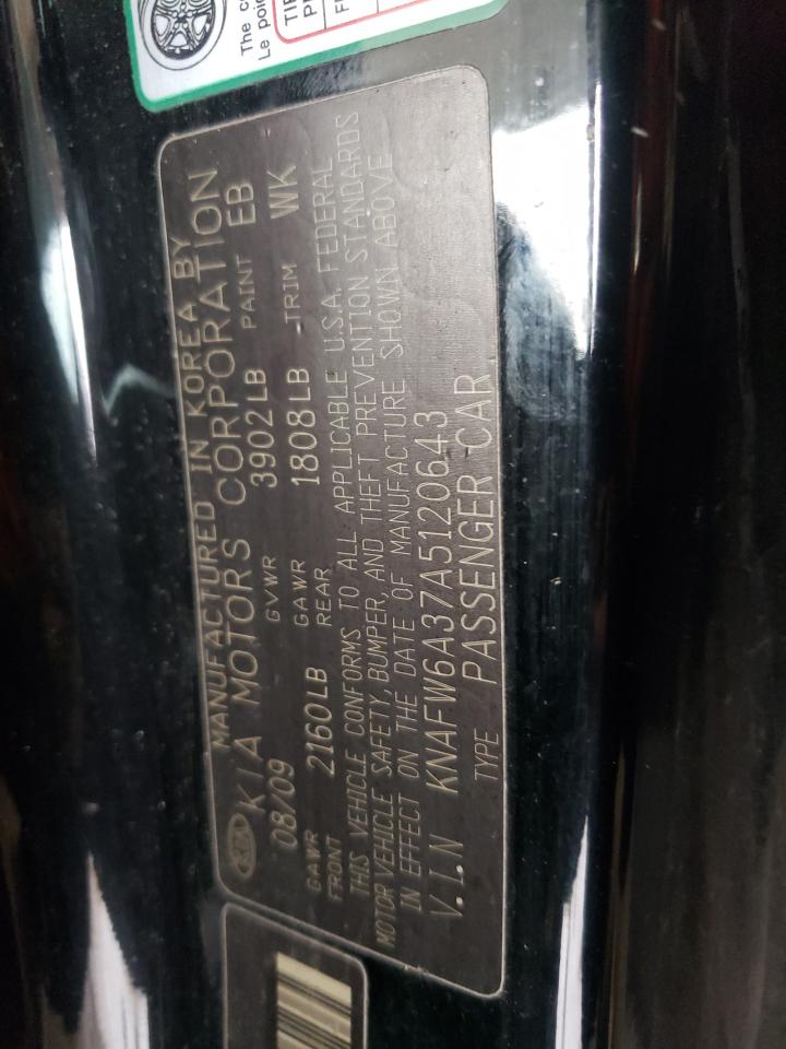 2010 Kia Forte Sx VIN: KNAFW6A37A5120643 Lot: 93259225