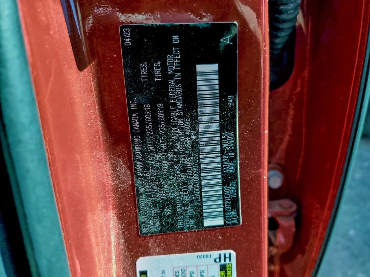 2024 Lexus Nx 250 Base VIN: 2T2ADCAZ0RC007052 Lot: 94107975