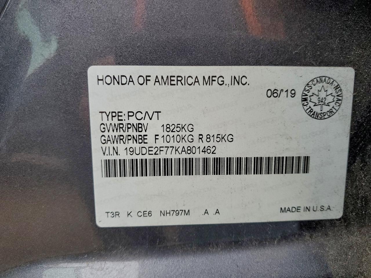 2019 Acura Ilx Premium VIN: 19UDE2F77KA801462 Lot: 94161265