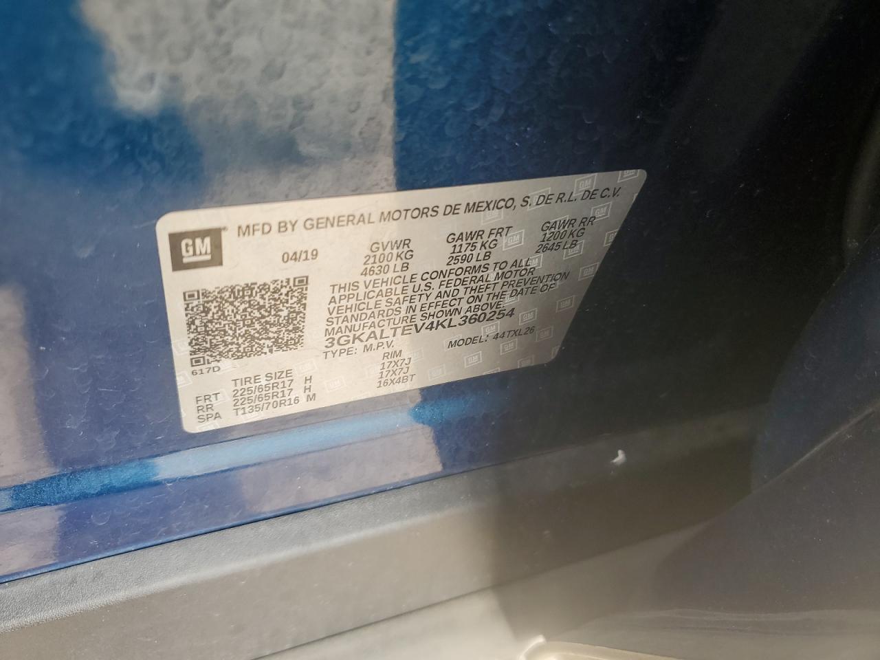 2019 GMC Terrain Sle VIN: 3GKALTEV4KL360254 Lot: 92092115