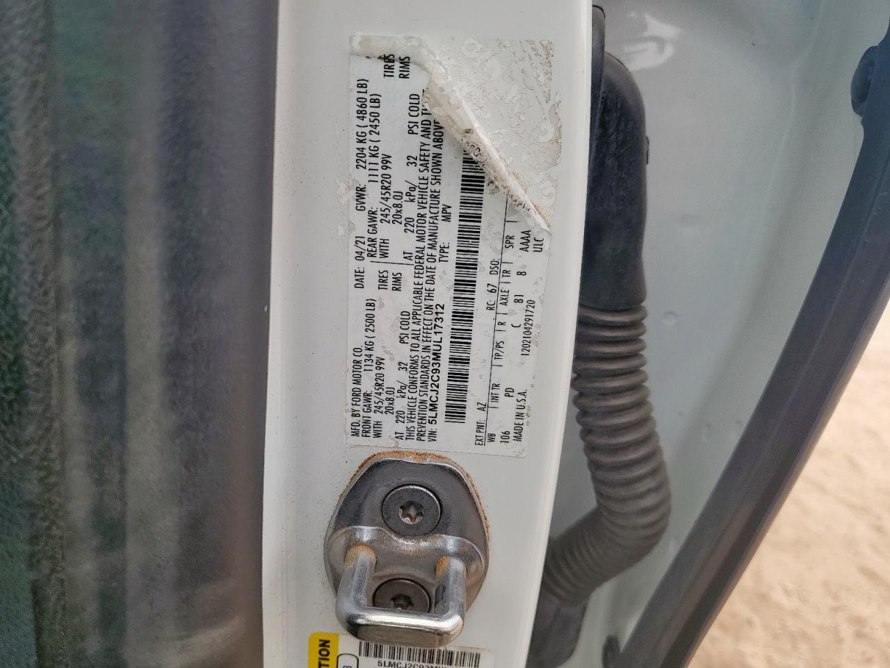 2021 Lincoln Corsair Reserve VIN: 5LMCJ2C93MUL17312 Lot: 92754705