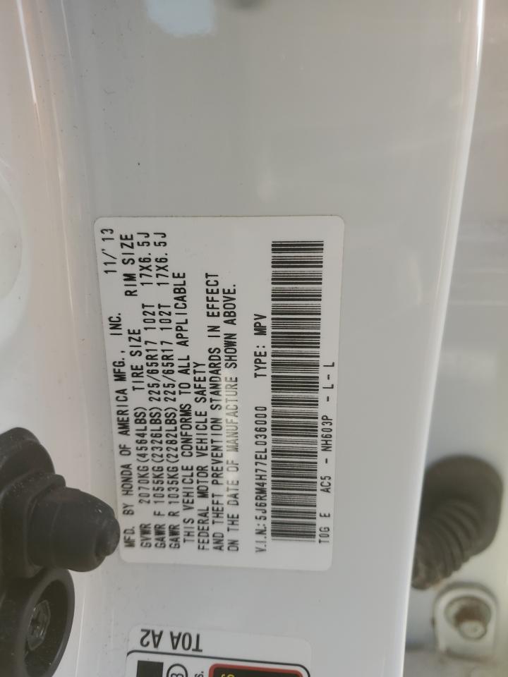 2014 Honda Cr-V Exl VIN: 5J6RM4H77EL036000 Lot: 92678745