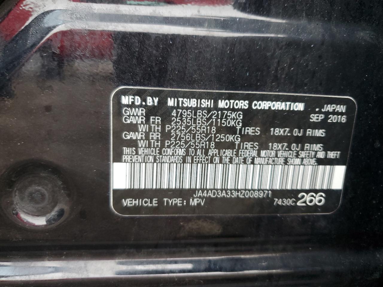 2017 Mitsubishi Outlander Se VIN: JA4AD3A33HZ008971 Lot: 93706235