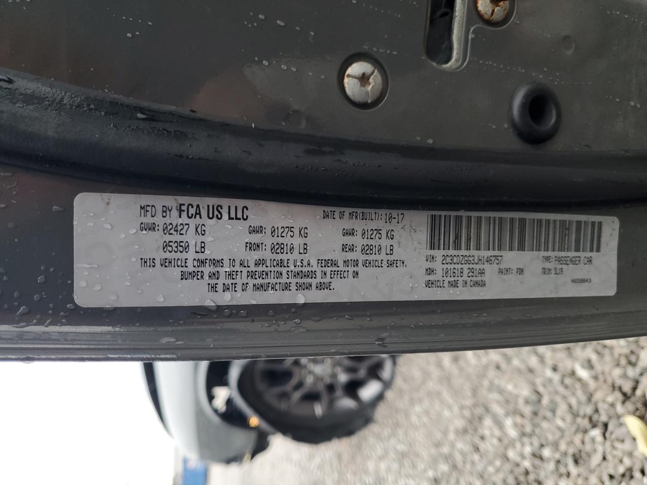 2018 Dodge Challenger Gt VIN: 2C3CDZGG3JH146757 Lot: 92162265