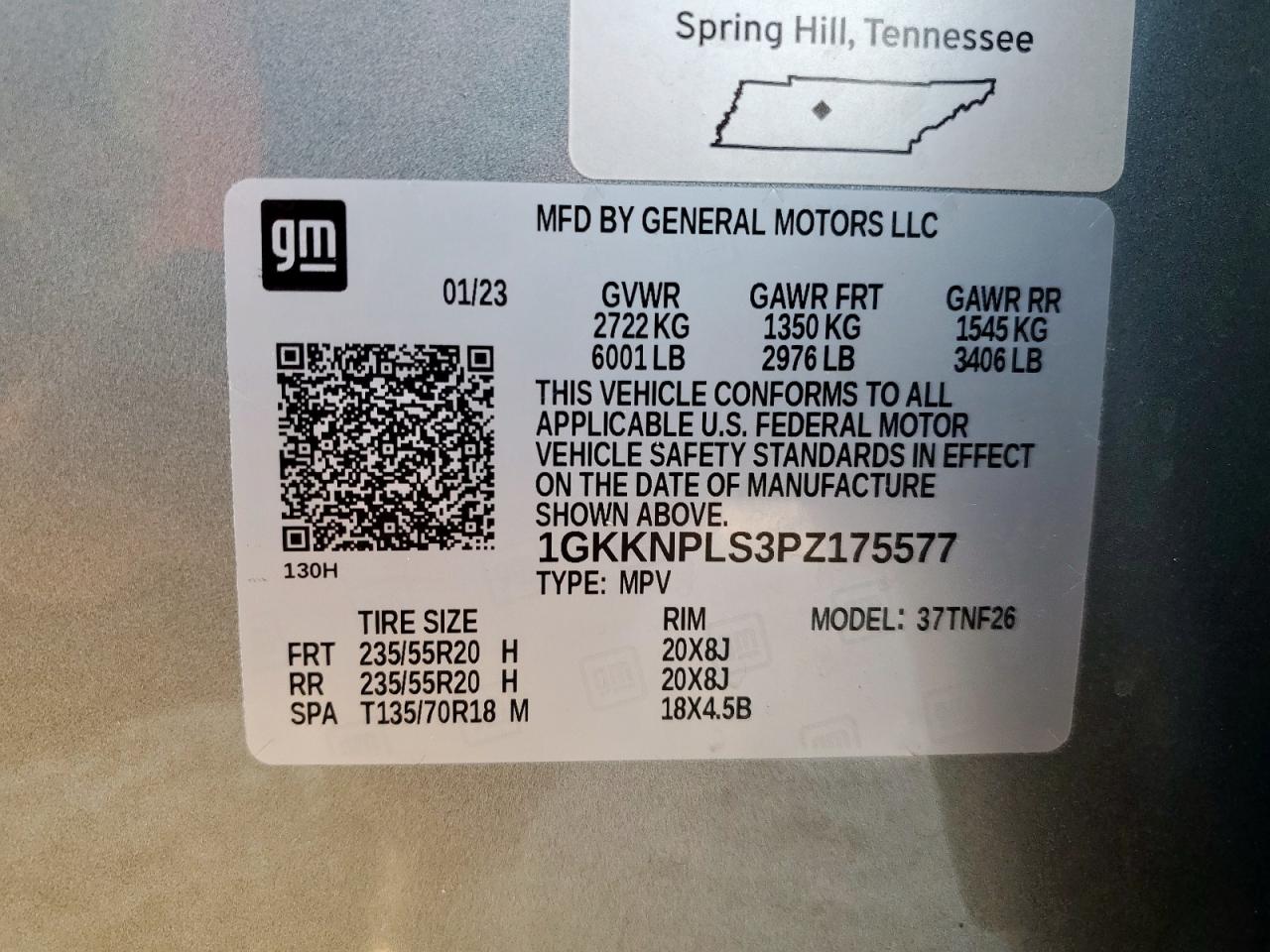 2023 GMC Acadia Denali VIN: 1GKKNPLS3PZ175577 Lot: 91856555